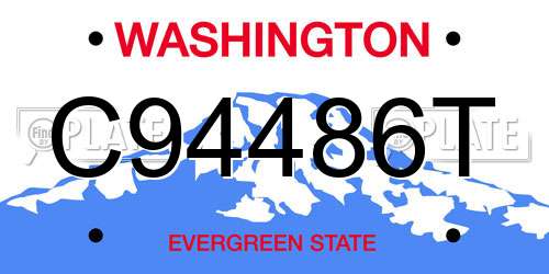C94486T Washington License Plate