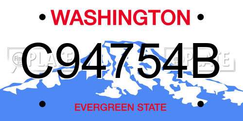 C94754B Washington License Plate
