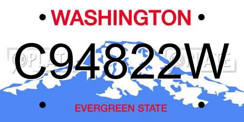 C94822W Washington License Plate