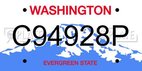 C94928P Washington License Plate