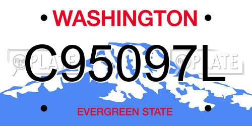 C95097L Washington License Plate