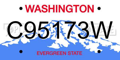 C95173W Washington License Plate