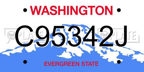 C95342J Washington License Plate