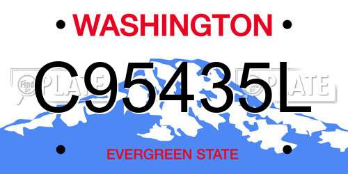 C95435L Washington License Plate