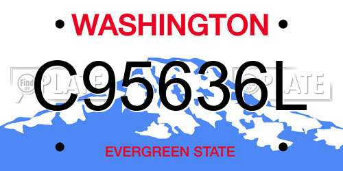 C95636L Washington License Plate