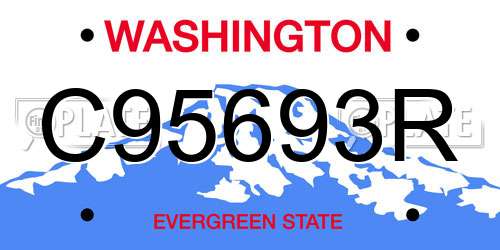 C95693R Washington License Plate