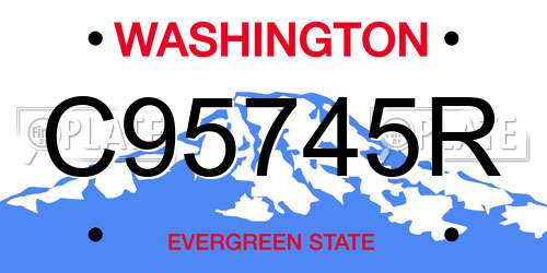 C95745R Washington License Plate