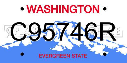 C95746R Washington License Plate