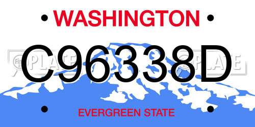 C96338D Washington License Plate