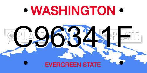C96341F Washington License Plate