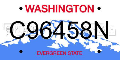 C96458N Washington License Plate