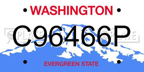 C96466P Washington License Plate