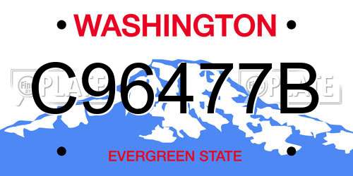 C96477B Washington License Plate
