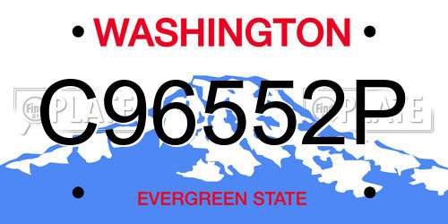 C96552P Washington License Plate
