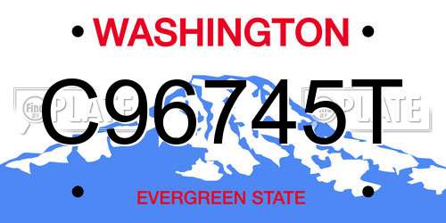 C96745T Washington License Plate