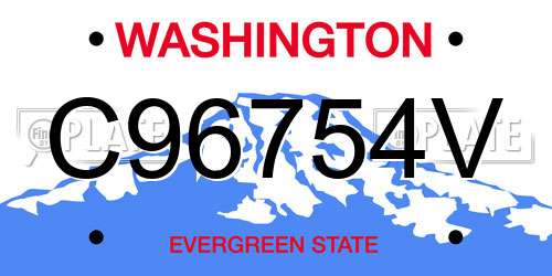 C96754V Washington License Plate