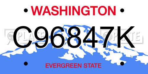 C96847K Washington License Plate