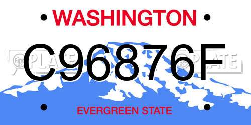 C96876F Washington License Plate