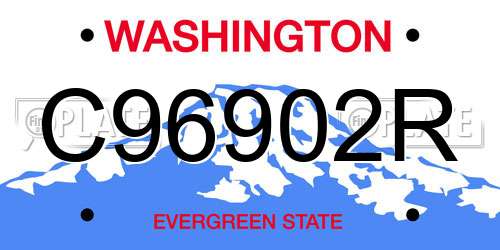 C96902R Washington License Plate