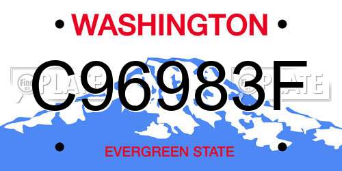 C96983F Washington License Plate