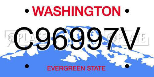 C96997V Washington License Plate