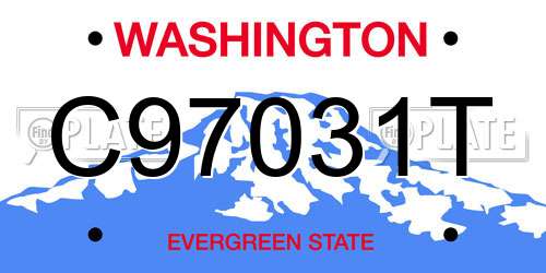 C97031T Washington License Plate