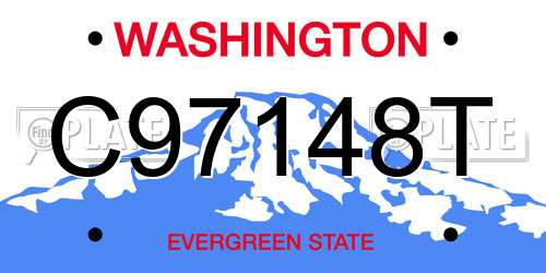 C97148T Washington License Plate