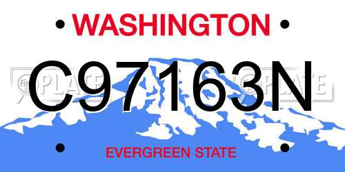 C97163N Washington License Plate