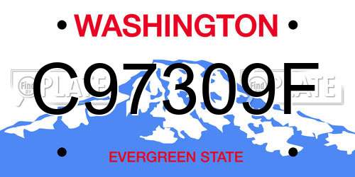 C97309F Washington License Plate