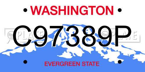 C97389P Washington License Plate