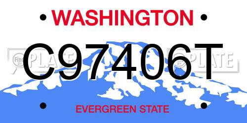 C97406T Washington License Plate