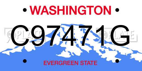 C97471G Washington License Plate