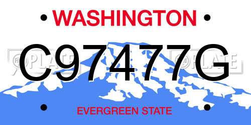 C97477G Washington License Plate