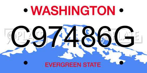 C97486G Washington License Plate