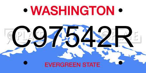 C97542R Washington License Plate