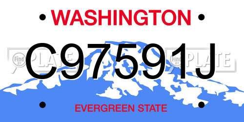 C97591J Washington License Plate