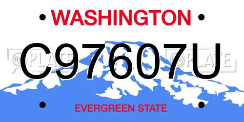 C97607U Washington License Plate