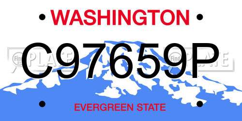 C97659P Washington License Plate