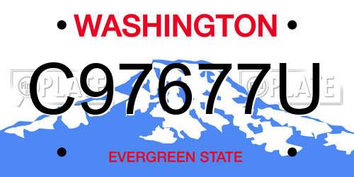 C97677U Washington License Plate