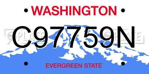 C97759N Washington License Plate