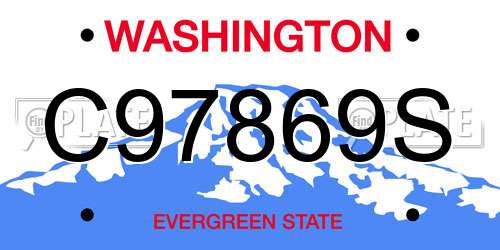 C97869S Washington License Plate