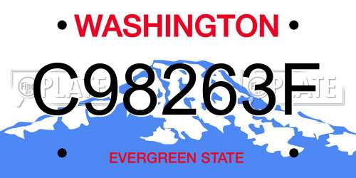 C98263F Washington License Plate