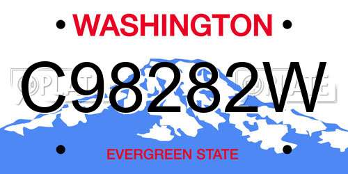 C98282W Washington License Plate