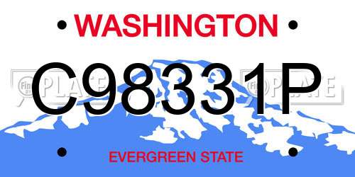 C98331P Washington License Plate