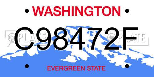 C98472F Washington License Plate