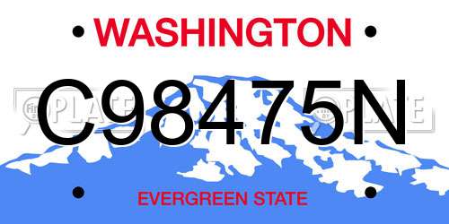 C98475N Washington License Plate