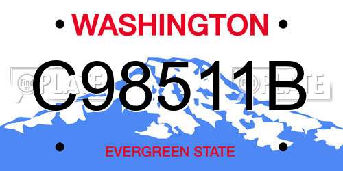 C98511B Washington License Plate