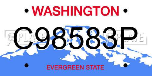C98583P Washington License Plate