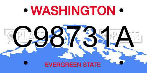 C98731A Washington License Plate