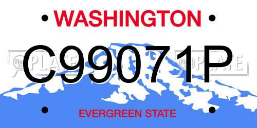 C99071P Washington License Plate